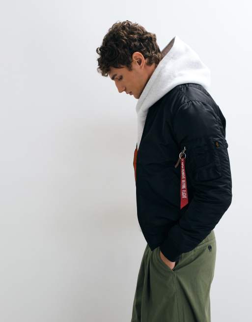Alpha Industries MA1 bomber jacket in black, 3 of 5