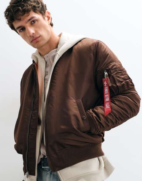 Alpha Industries MA1 bomber jacket in brown - view 1