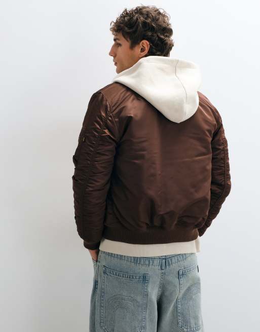 Alpha Industries MA1 bomber jacket in brown, 3 of 5