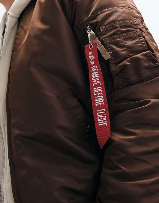 Alpha Industries MA1 bomber jacket in brown, 4 of 5