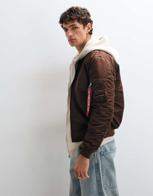 Alpha Industries MA1 bomber jacket in brown, 5 of 5