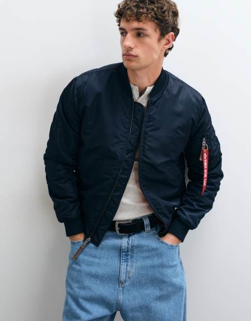Alpha Industries MA1 bomber jacket in navy, 3 of 5