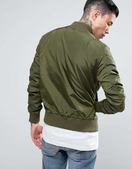 Slim | MA1-TT Industries ASOS Dark Green Alpha Bomber in Jacket Fit