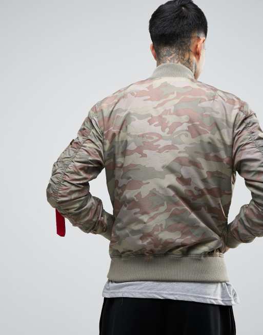 Fit ASOS Alpha Green Bomber | in Camo Slim MA1-TT Industries Jacket