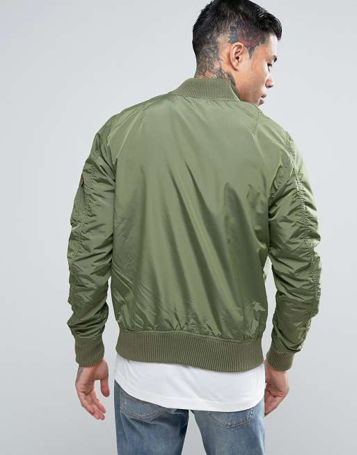 Alpha Industries Ma1 Tt Bomber Jacket Slim Fit In Sage Asos