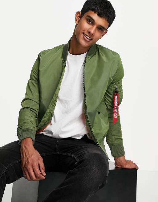 Alpha MA-1 Nylon Flight Jacket - Sage Green 