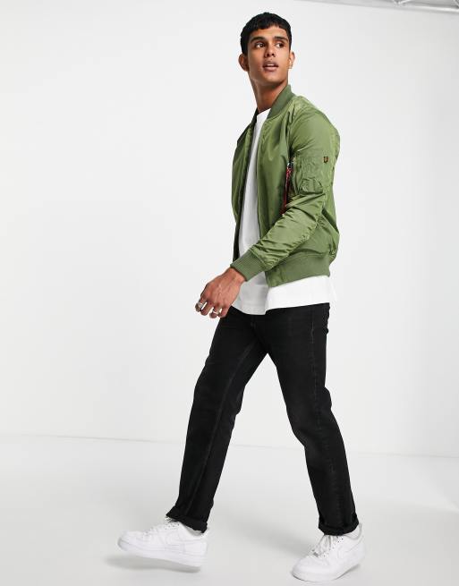 Alpha MA-1 Nylon Flight Jacket - Sage Green 