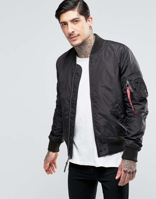 Alpha Industries Ma1 Tt Slim Fit Bomberjack In Zwart Asos