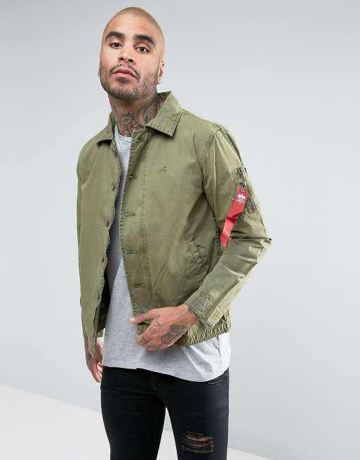 Alpha Industries Military Overshirt Jacket In Green Asos