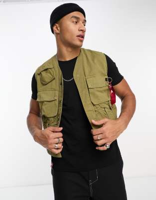 Alpha Industries military vest in green - view 1