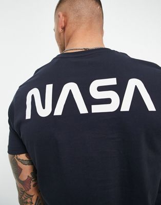Alpha Industries NASA Apollo 15 back logo print t-shirt in navy