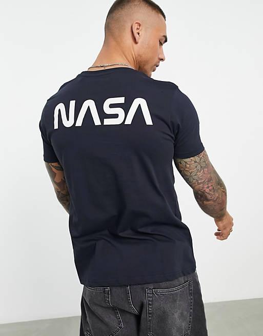 Alpha Industries NASA Apollo 15 back logo print t-shirt in navy | ASOS
