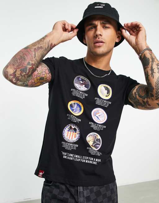 Alpha Industries NASA Apollo Mission print t-shirt in black