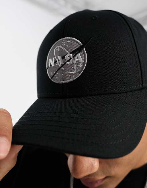 Alpha Industries NASA badge baseball cap in black | ASOS