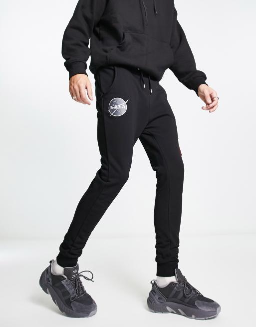 Alpha Industries NASA cargo sweat joggers in black ASOS