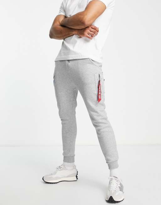 Alpha Industries NASA cargo sweat joggers in grey marl ASOS