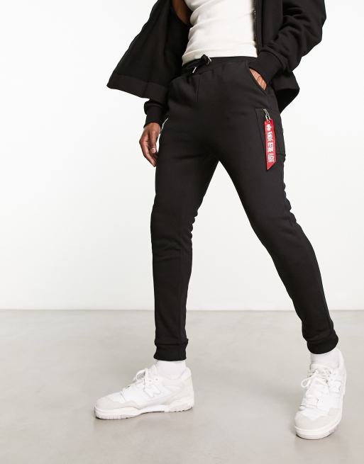Alpha Industries NASA cargo sweat trackies in black ASOS