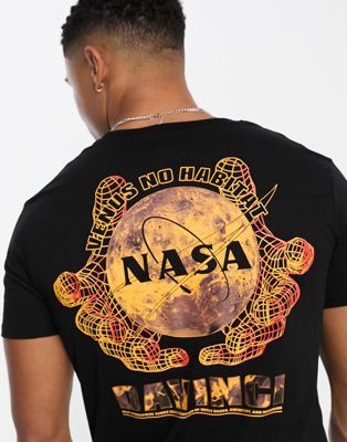 Alpha Industries NASA Davinci back print t-shirt in black