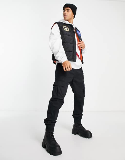 Alpha Industries - NASA - Gewatteerde bodywarmer in zwart