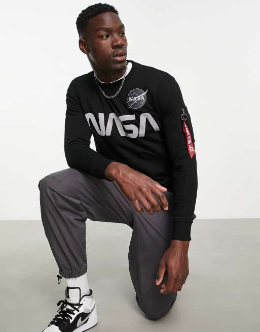 Alpha industries nasa shop reflective crew sweat