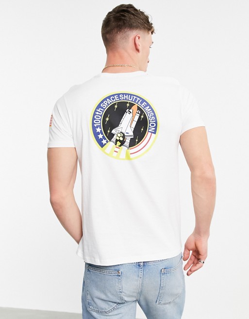 Alpha Industries NASA shuttle back print t-shirt in white