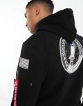 Alpha Industries NASA space shuttle back print hoodie in black