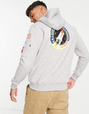 Alpha industries outlet nasa hoodie grey