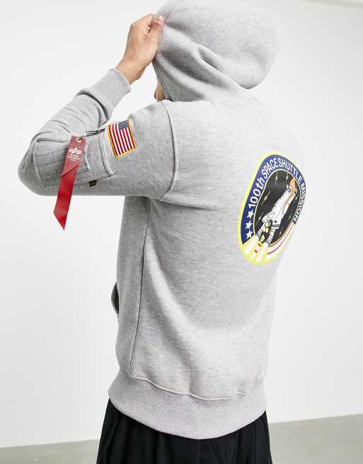 Alpha industries space shuttle cheap hoodie grey