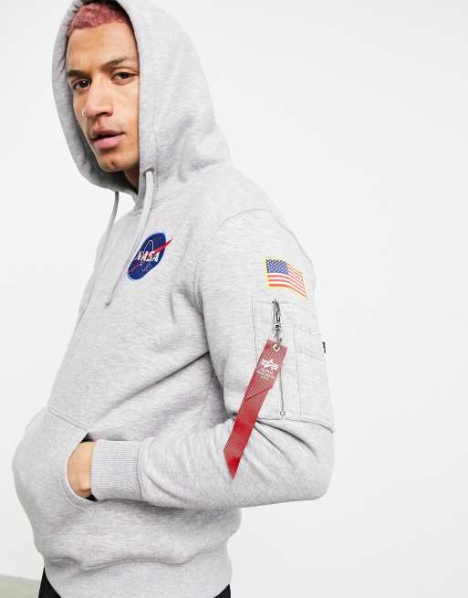 Alpha industries space shuttle cheap hoodie grey