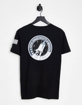 Alpha Industries NASA space shuttle back print t-shirt in black