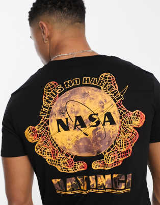 Alpha Industries - NASA - T-shirt avec imprimé Davinci au dos - Noir