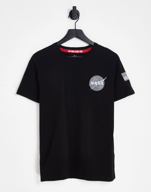 Alpha Industries - NASA - T-shirt met print van space shuttle op de rug in zwart, 2 van 4