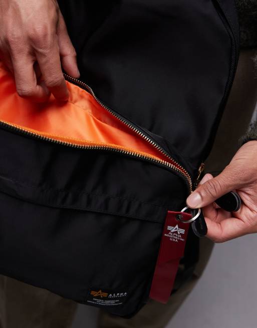 Alpha Industries nylon backpack in black | ASOS