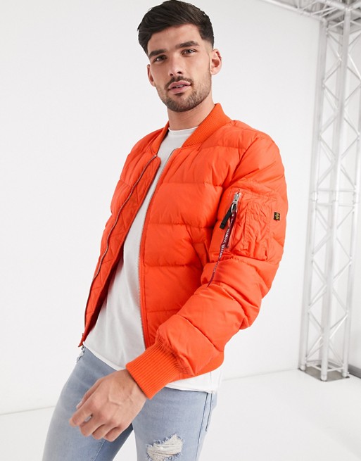 Alpha Industries nylon taffeta jacket in flame orange