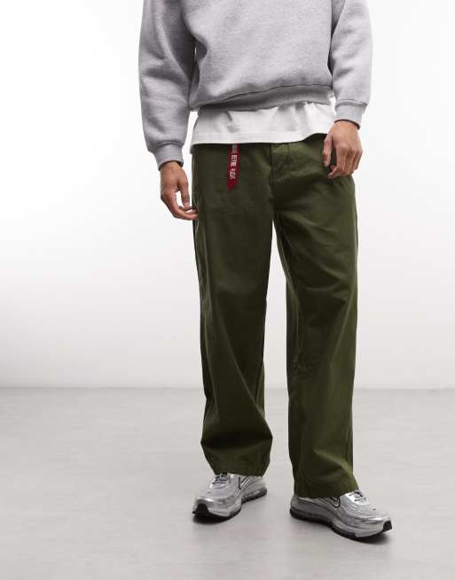 Alpha Industries - Pantaloni cargo kaki scuro, 2 di 5