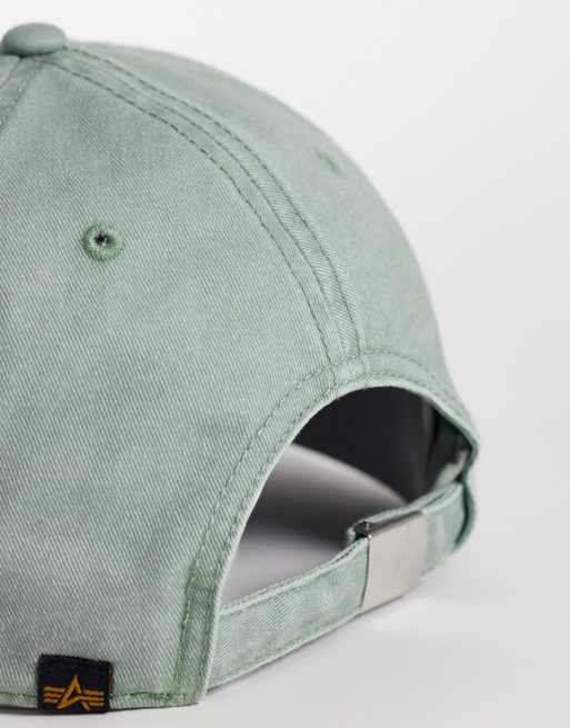 Alpha Industries - Pet met logo in lichtgroen met acid wash, 3 van 3
