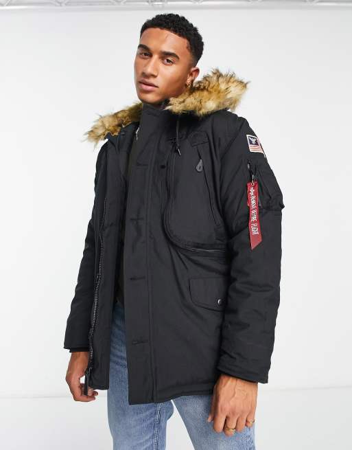 Alpha industries polar hot sale jacket black