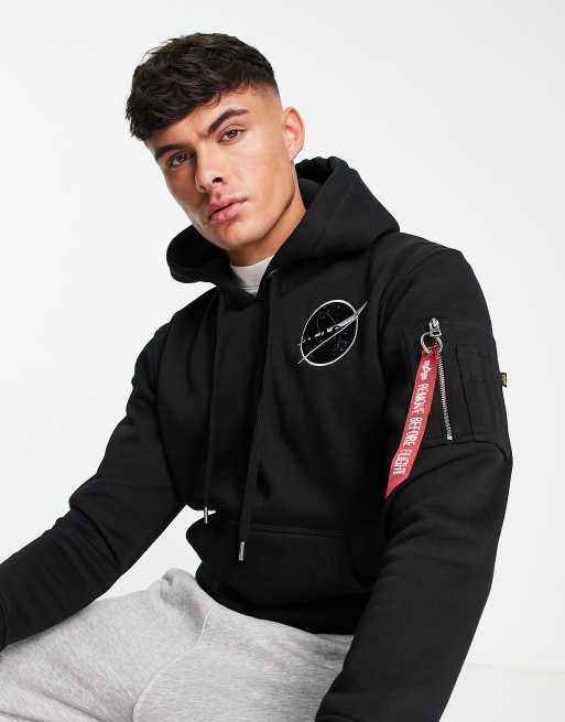 black back side | reflective ASOS Alpha in hoodie dark Industries print