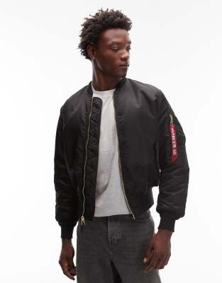 Alpha Industries Alpha Industries reversible MA-1 heritage bomber jacket in black