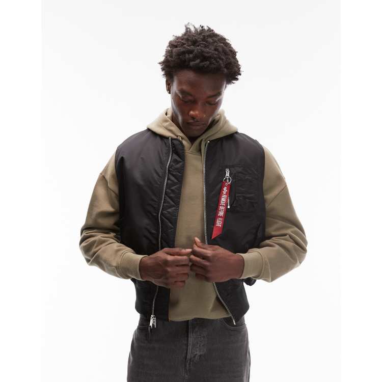 Alpha Industries reversible MA-1 heritage gilet in black | ASOS