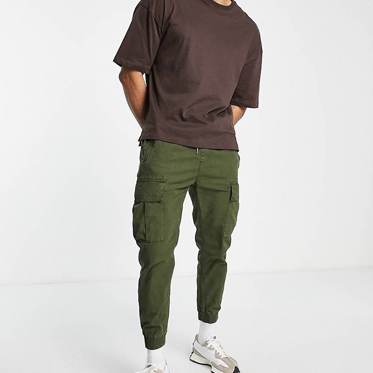 green trackies | cargo olive Alpha Industries in ripstop ASOS