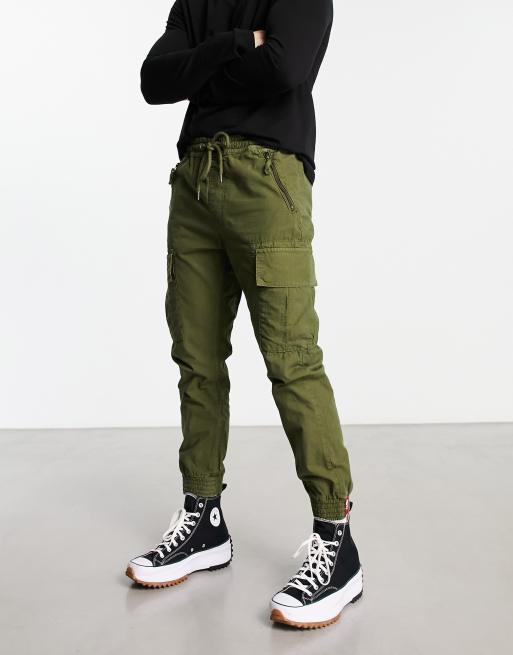 Dark olive joggers sale