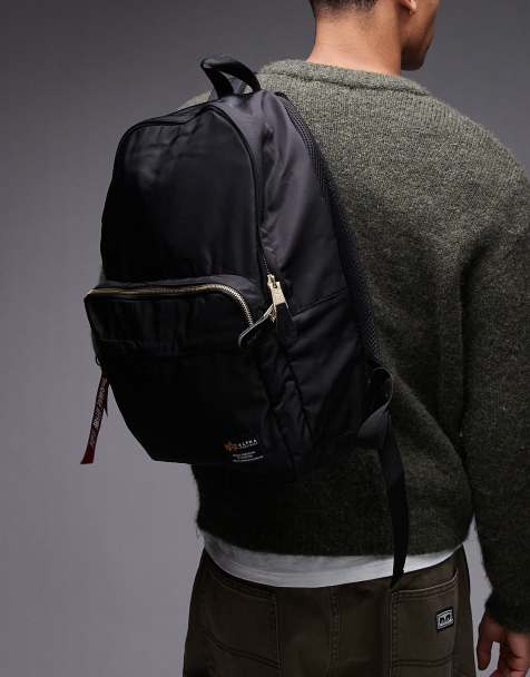 Alpha Industries – Rucksack aus Nylon in Schwarz - view 1