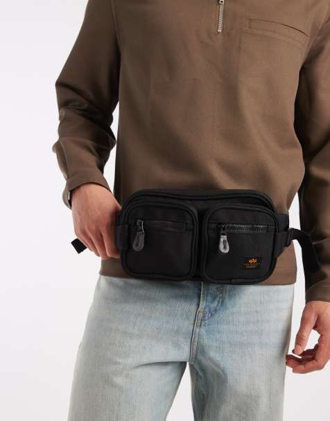 Alpha Industries - Sac banane à poche zippée - Noir - view 1