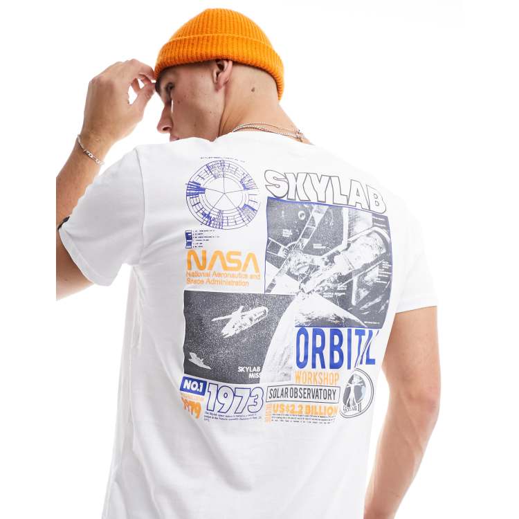 Alpha Industries Sky Lab NASA T-shirt bianca con stampa sul