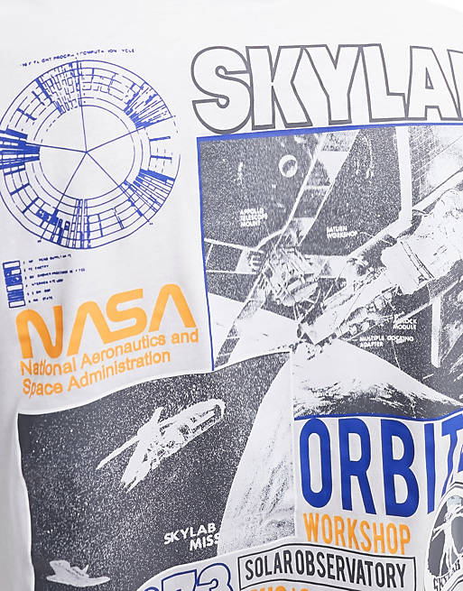 Alpha Industries Skylab NASA t-shirt with back print in white | ASOS