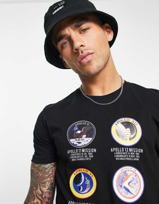 Alpha Industries - Sort T-shirt med NASA Apollo Mission-print, 3 af 4