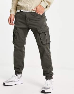 Alpha Industries spy cargo trousers in grey black