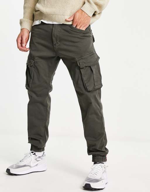 Alpha Industries Spy cargo twill joggers in dark grey | ASOS