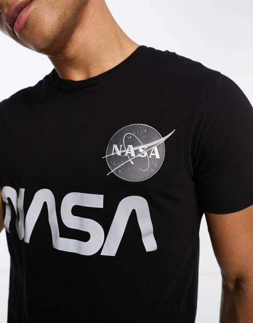 Alpha Industries - Sweat à logo NASA réfléchissant - Noir, 2 de 4